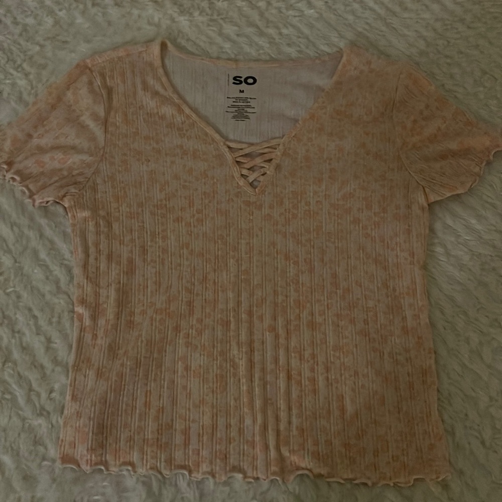 cropped pink flower top